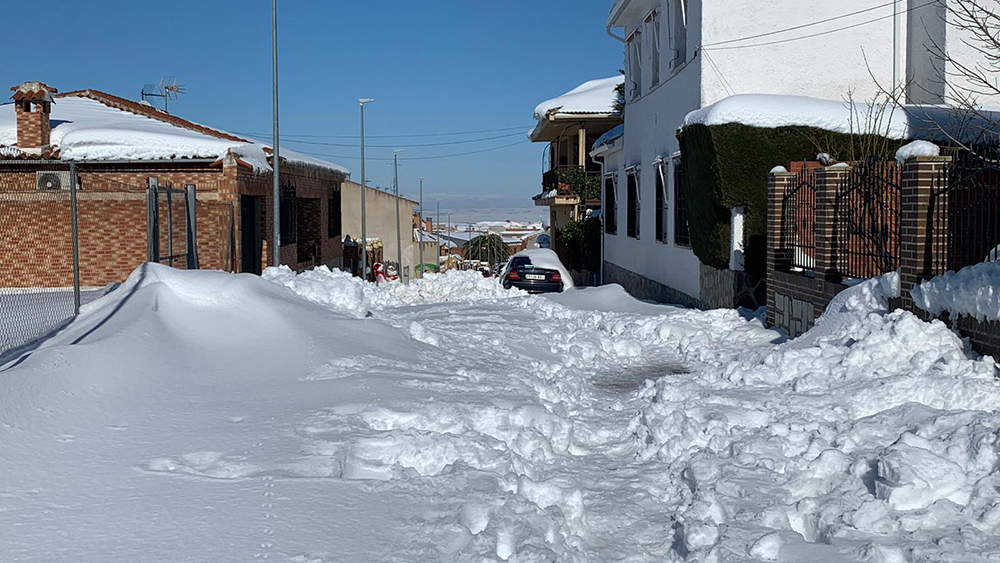 Calle nevada hoy en Bargas