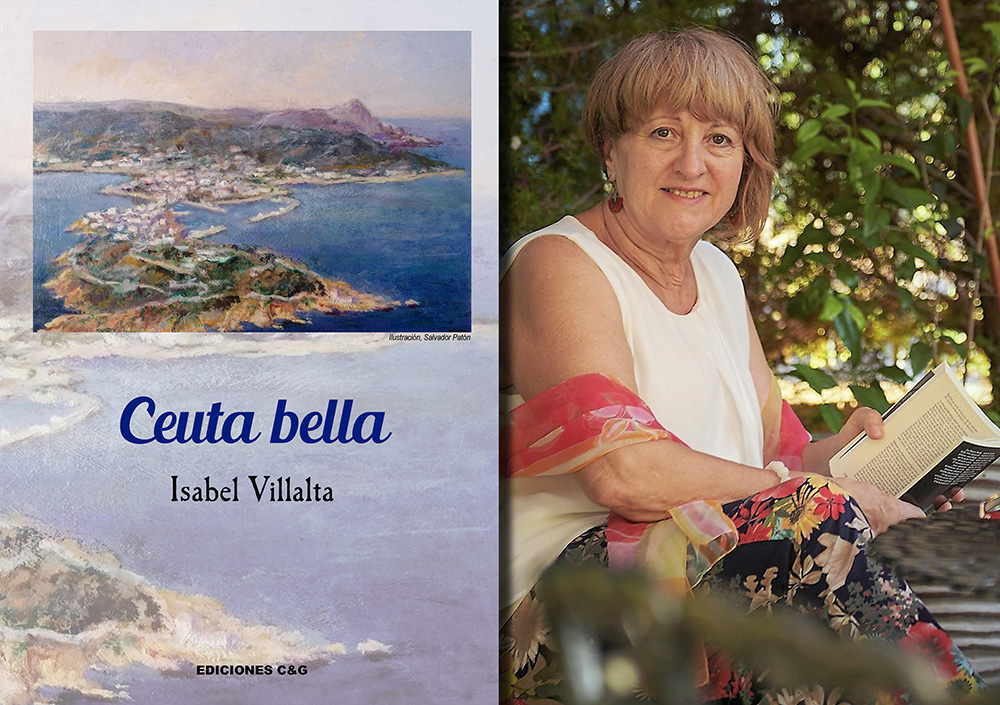 La portada de Ceuta bella y su autora Isabel Villalta