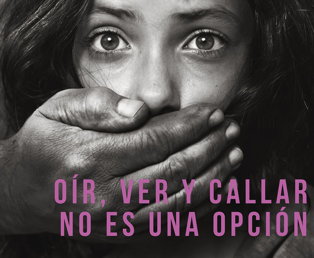 Copia de Woman Lips Photo Domestic Violence Poster