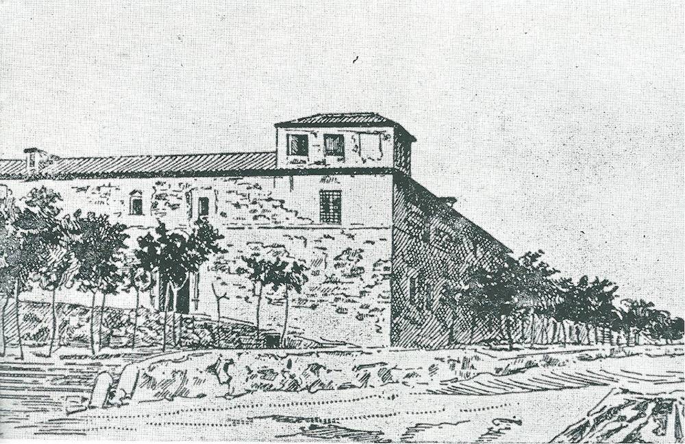 Dibujo del Monasterio de la Concepción de Alcázar de San Juan que aparece en la Enciclopedia Ilustrada Seguí