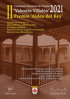 Cartel del II Certamen Nacional de Poesía Valentín Villalón, premio Aldea del Rey