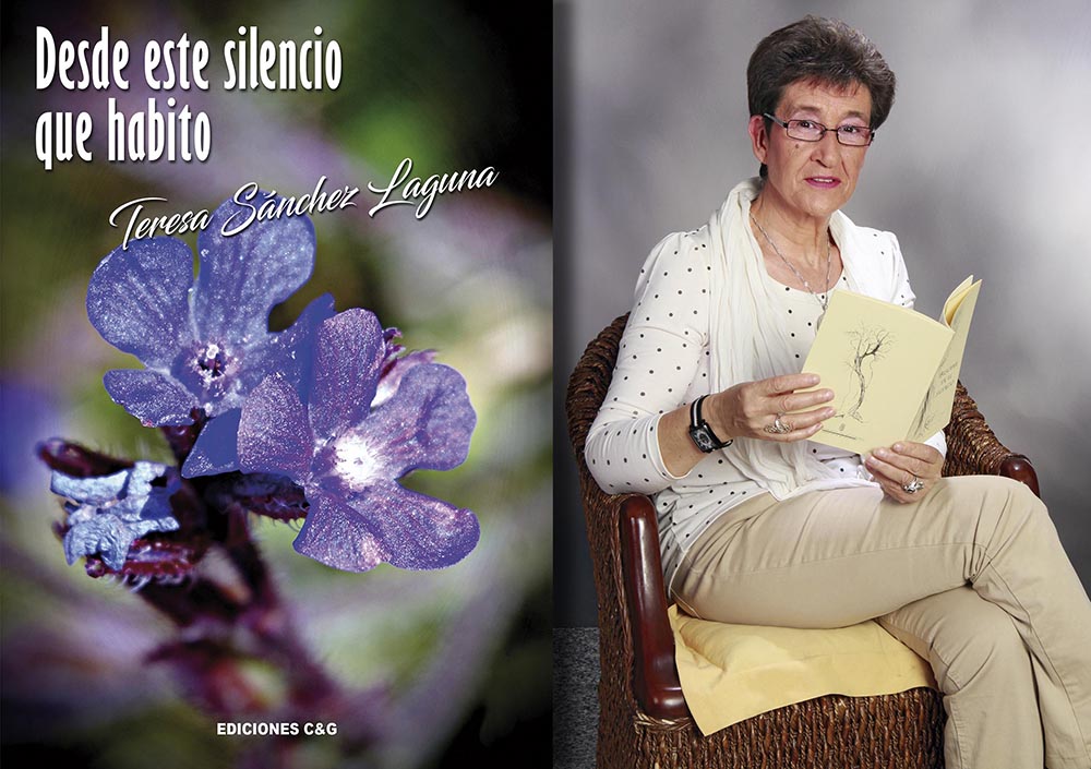 La portada de Desde el silencio que habito y su autora Teresa Sánchez Laguna