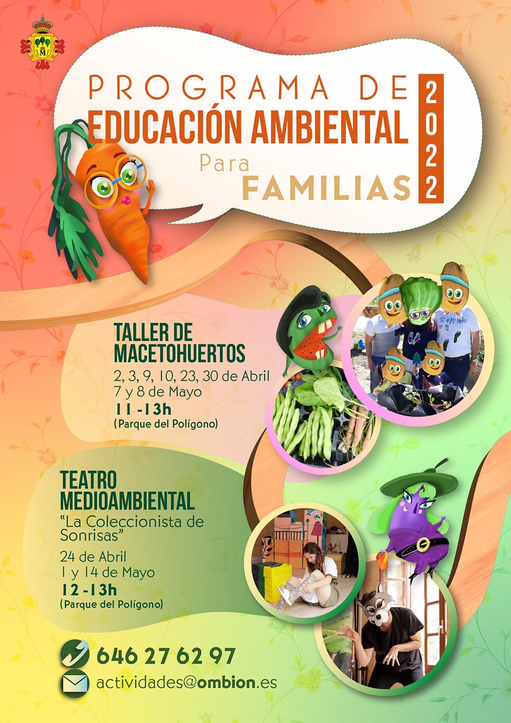 Cartel del programa de educación ambiental para familias 2022