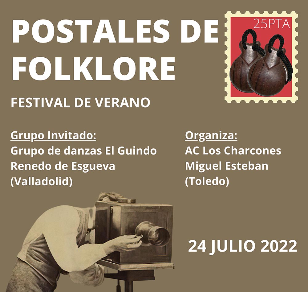 Cartel POSTALES DE FOLKLORE_Festival Verano LOSCHARCONES