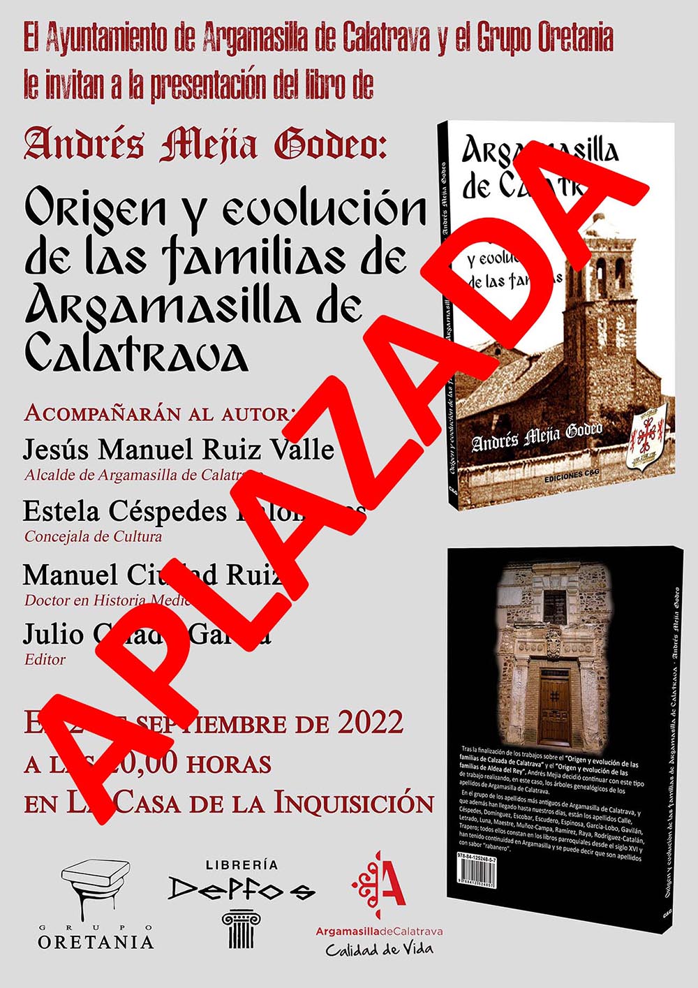 Cartel familias de Argamasilla de Calatrava