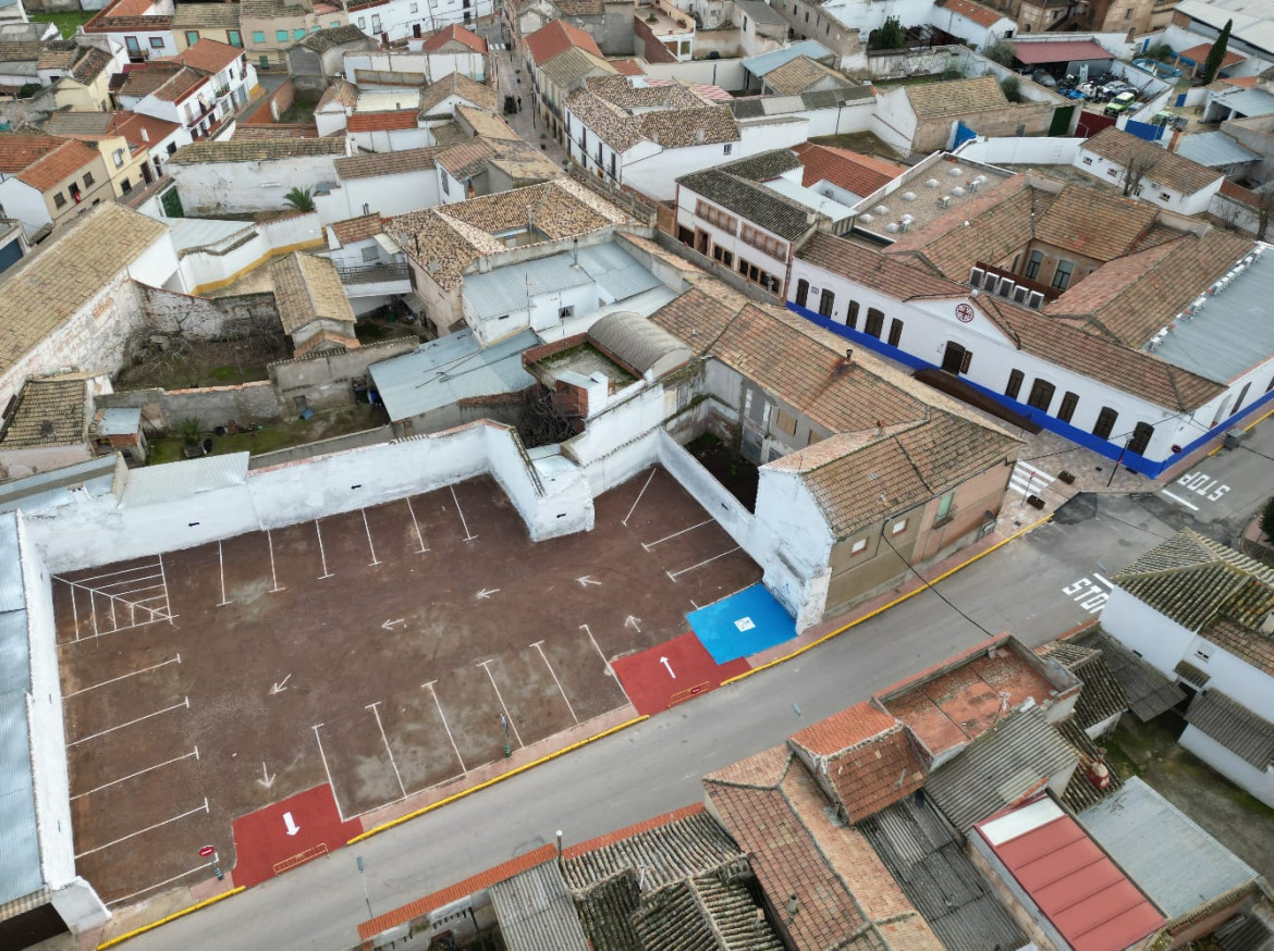 Vista aérea del parking y la calle Encarnación