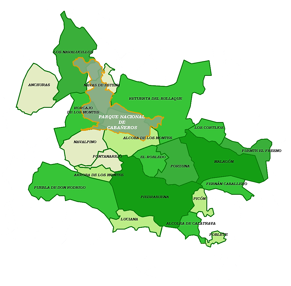 Mapa municipios ENTREPARQUES