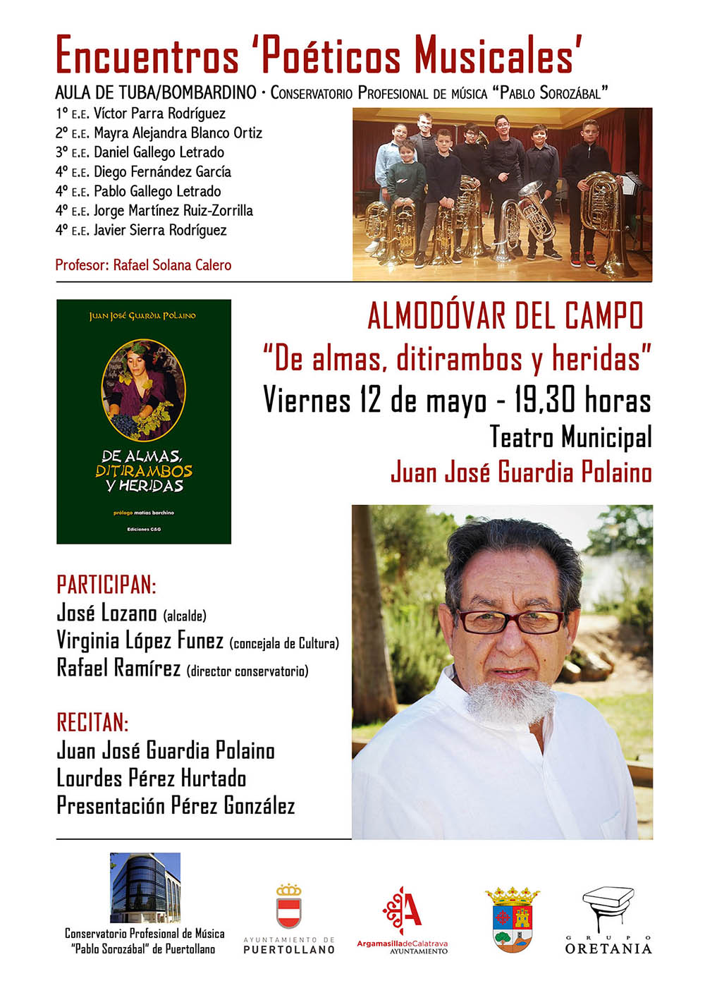 Cartel del encuentro poético musical en Almodóvar del Campo